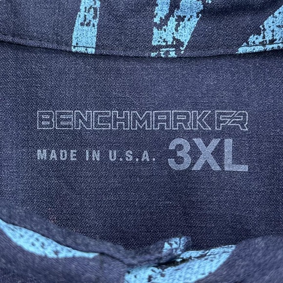 Benchmark FR Aloha Friday Shirt Mens 3XL Navy Flame Resistant Hawaiian Floral - Picture 3 of 12